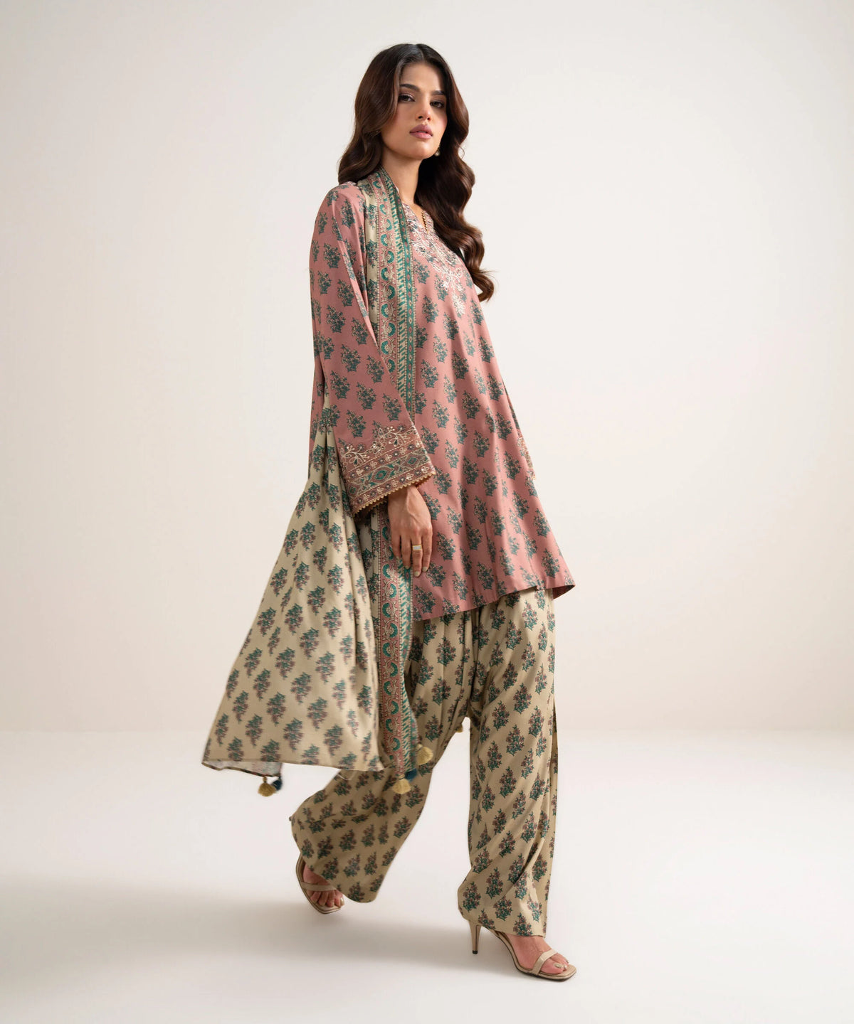 3 Piece - Embroidered Linen Suit
