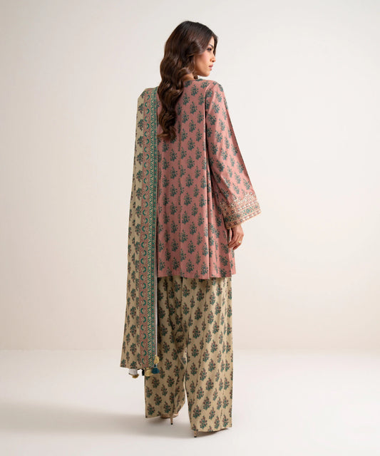 3 Piece - Embroidered Linen Suit