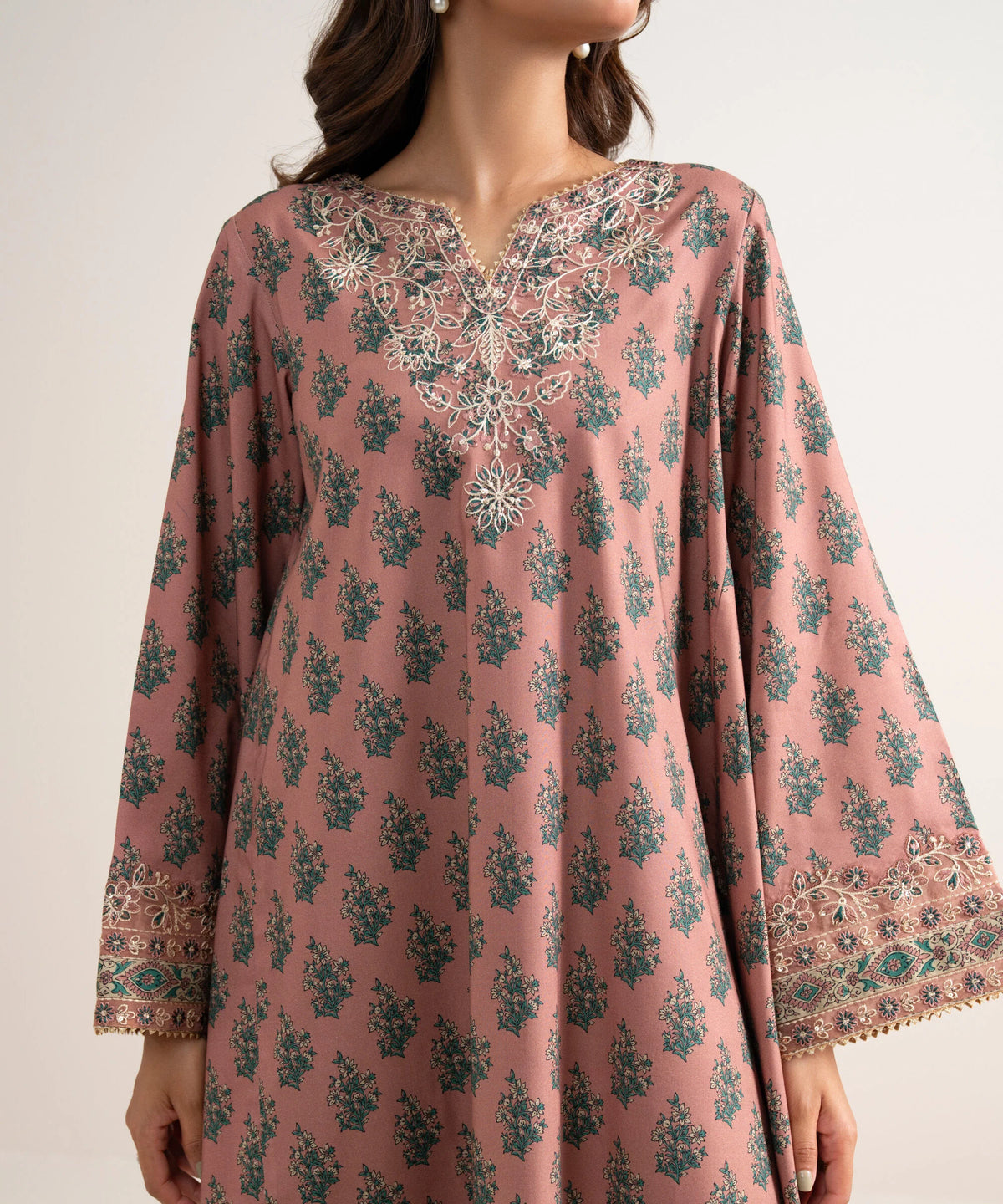 3 Piece - Embroidered Linen Suit
