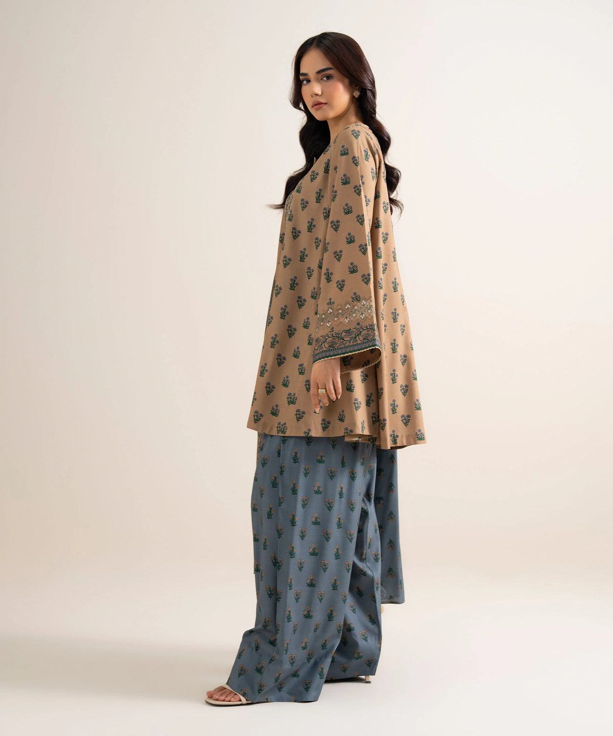 3 Piece - Embroidered Linen Suit