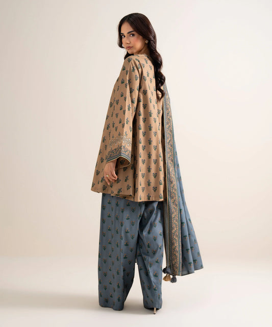 3 Piece - Embroidered Linen Suit