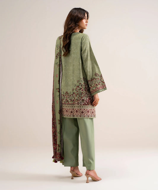 3 Piece - Embroidered Cotton Viscose Suit