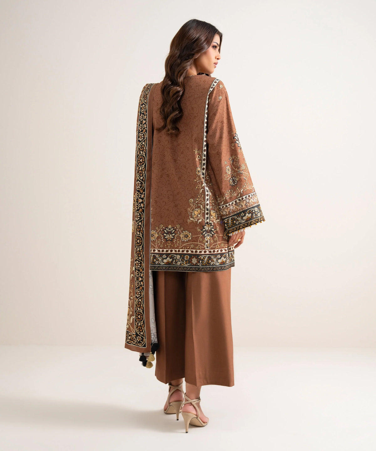 3 Piece - Embroidered Cotton Viscose Suit