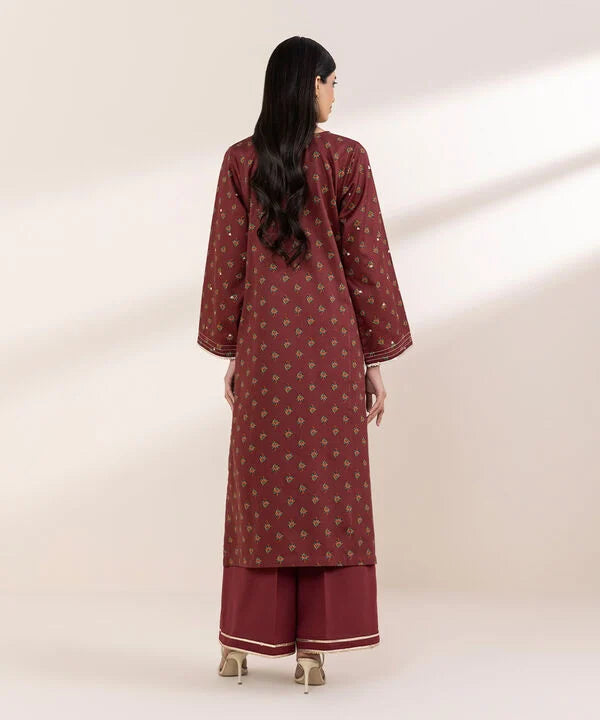 Embroidered Cotton Satin Shirt