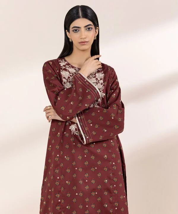 Embroidered Cotton Satin Shirt