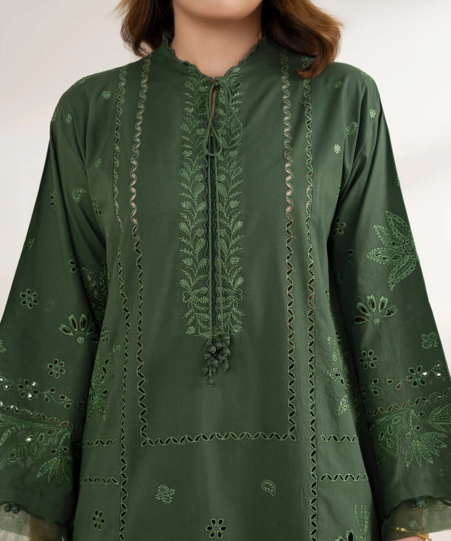 3 Piece - Embroidered Cotton Suit
