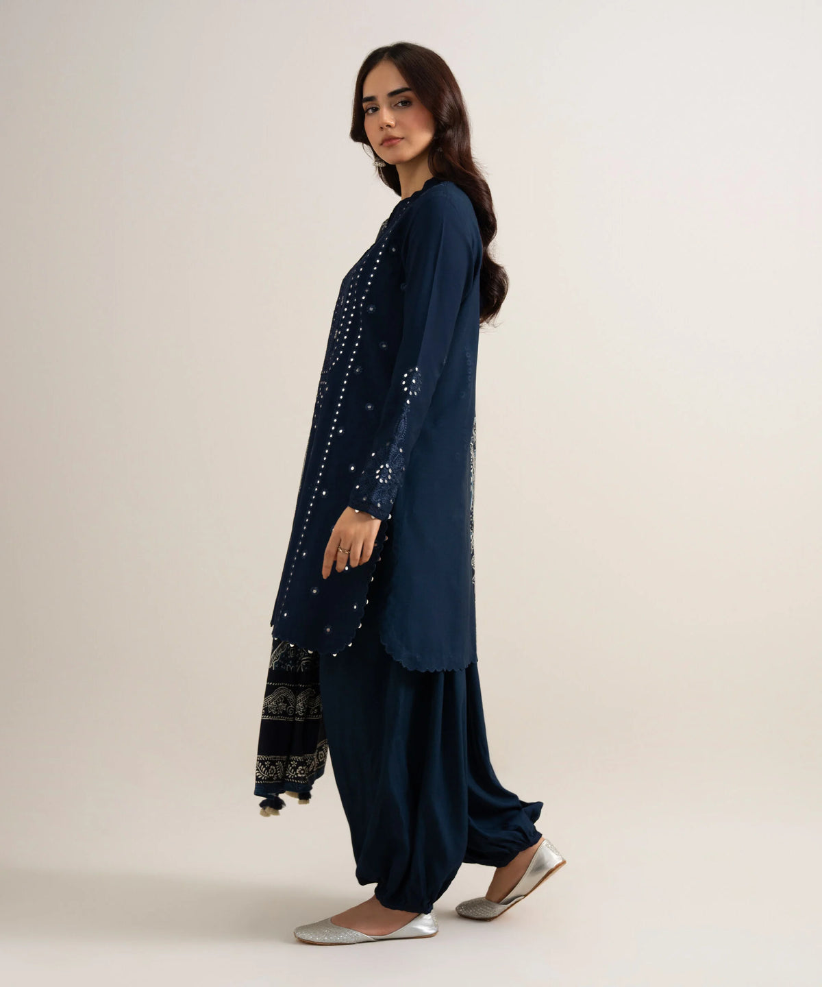 3 Piece - Embroidered Linen Suit