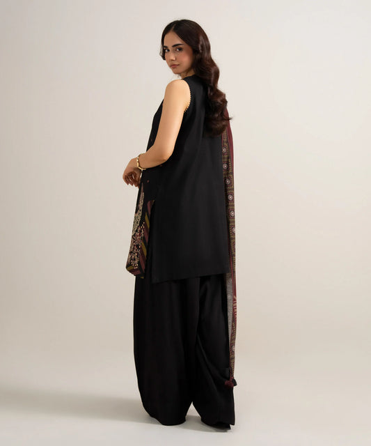3 Piece - Embroidered Linen Suit