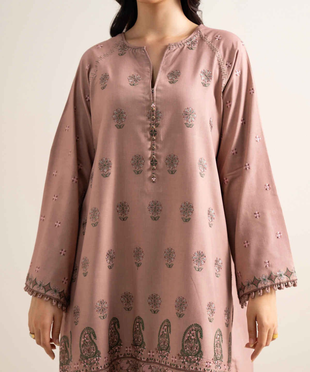 3 Piece - Embroidered Linen Suit