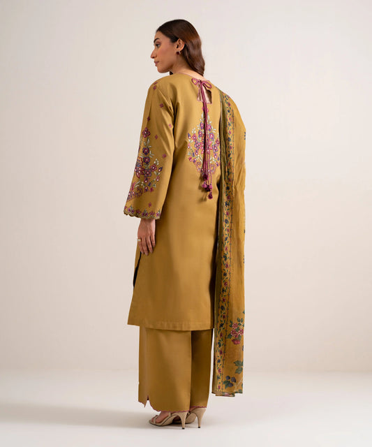 3 Piece - Embroidered Cotton Viscose Suit