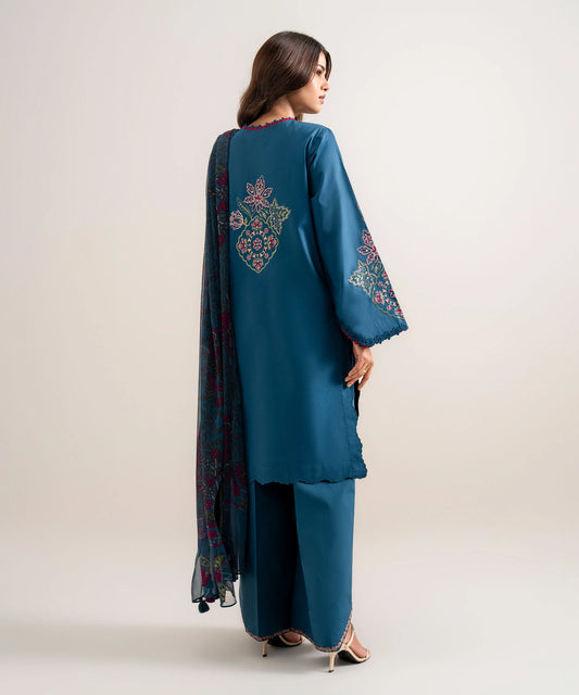 3 Piece - Embroidered Cotton Viscose Suit