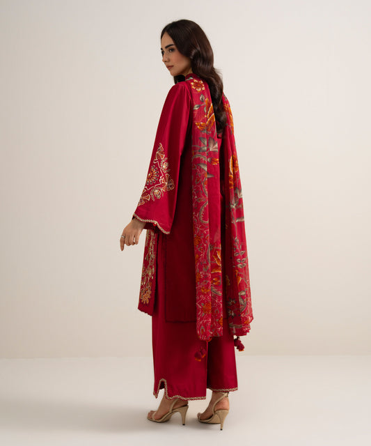 3 Piece - Embroidered Cotton Viscose Suit