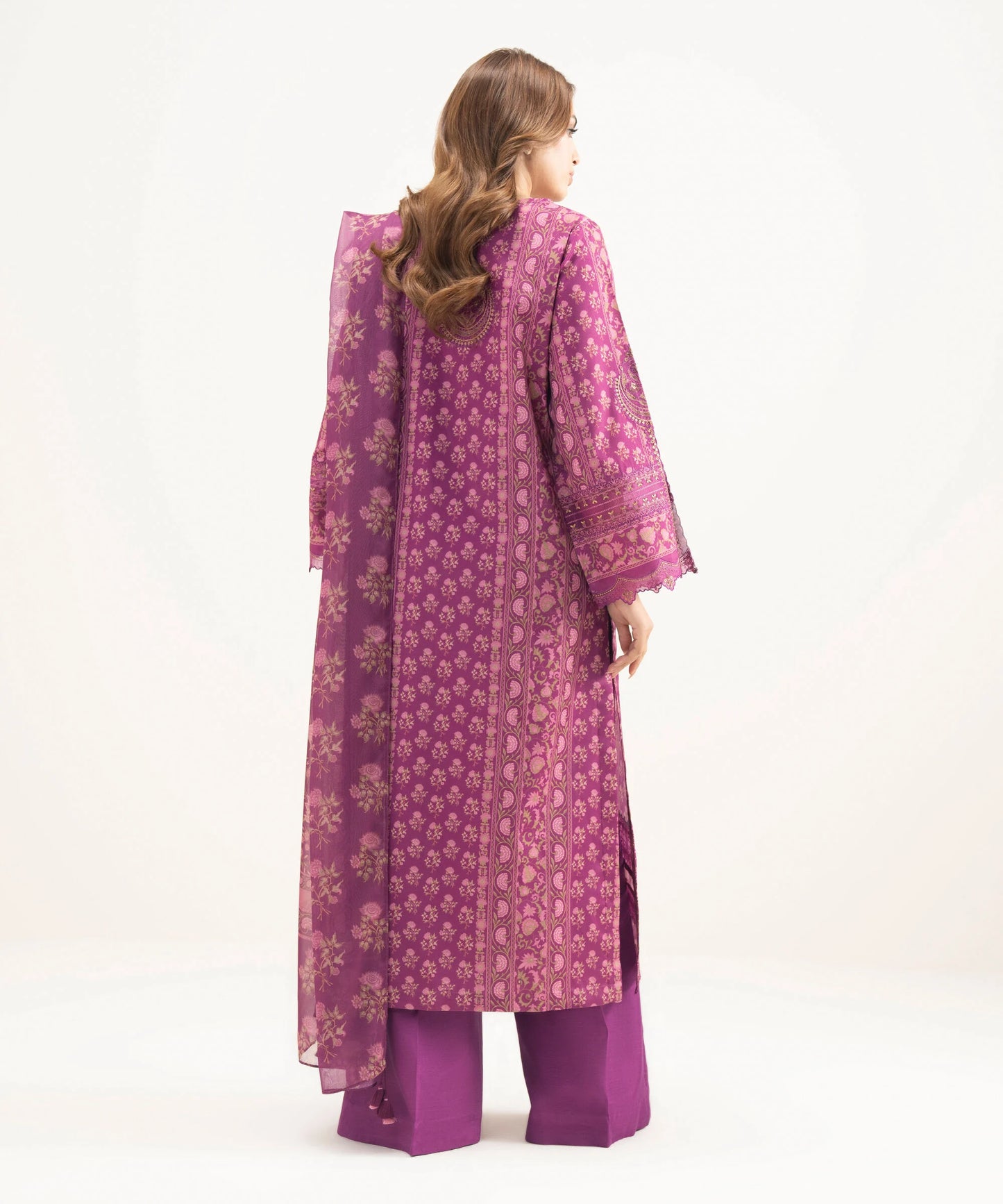 3 Piece - Embroidered Silk Suit