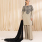 3 Piece - Embroidered Cotton Satin Suit