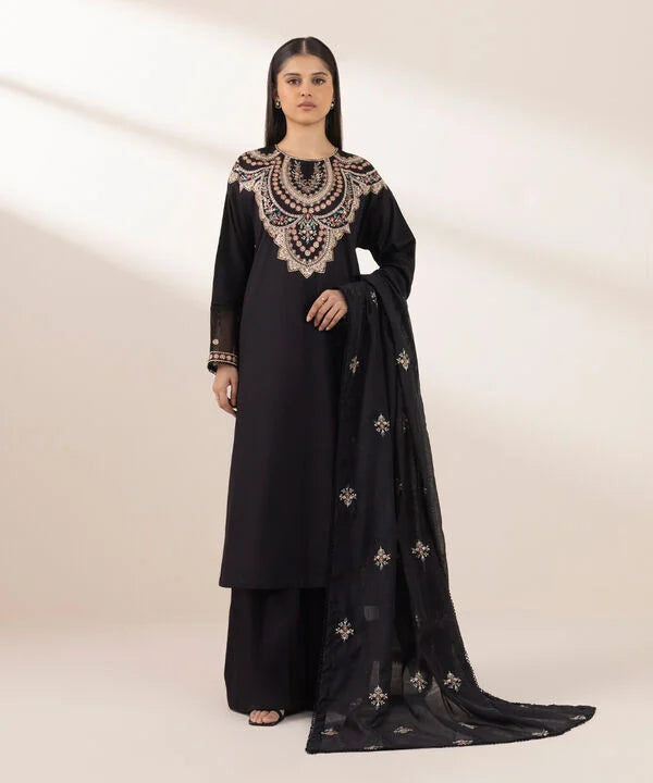 Embroidered Cotton Satin Shirt