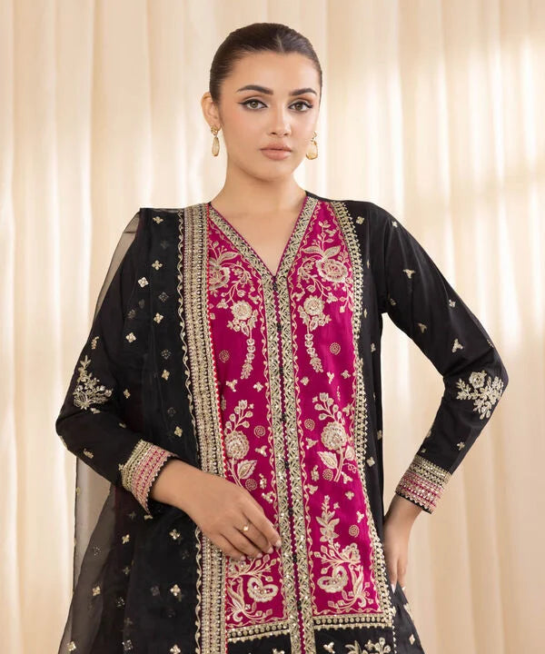 3 Piece - Embroidered Jacquard Suit