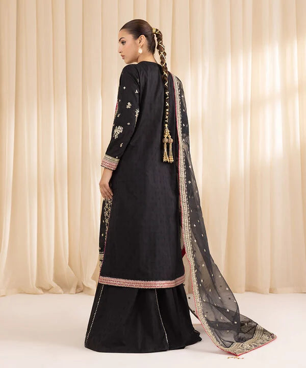 3 Piece - Embroidered Jacquard Suit