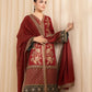 3 Piece - Embroidered Jacquard Suit