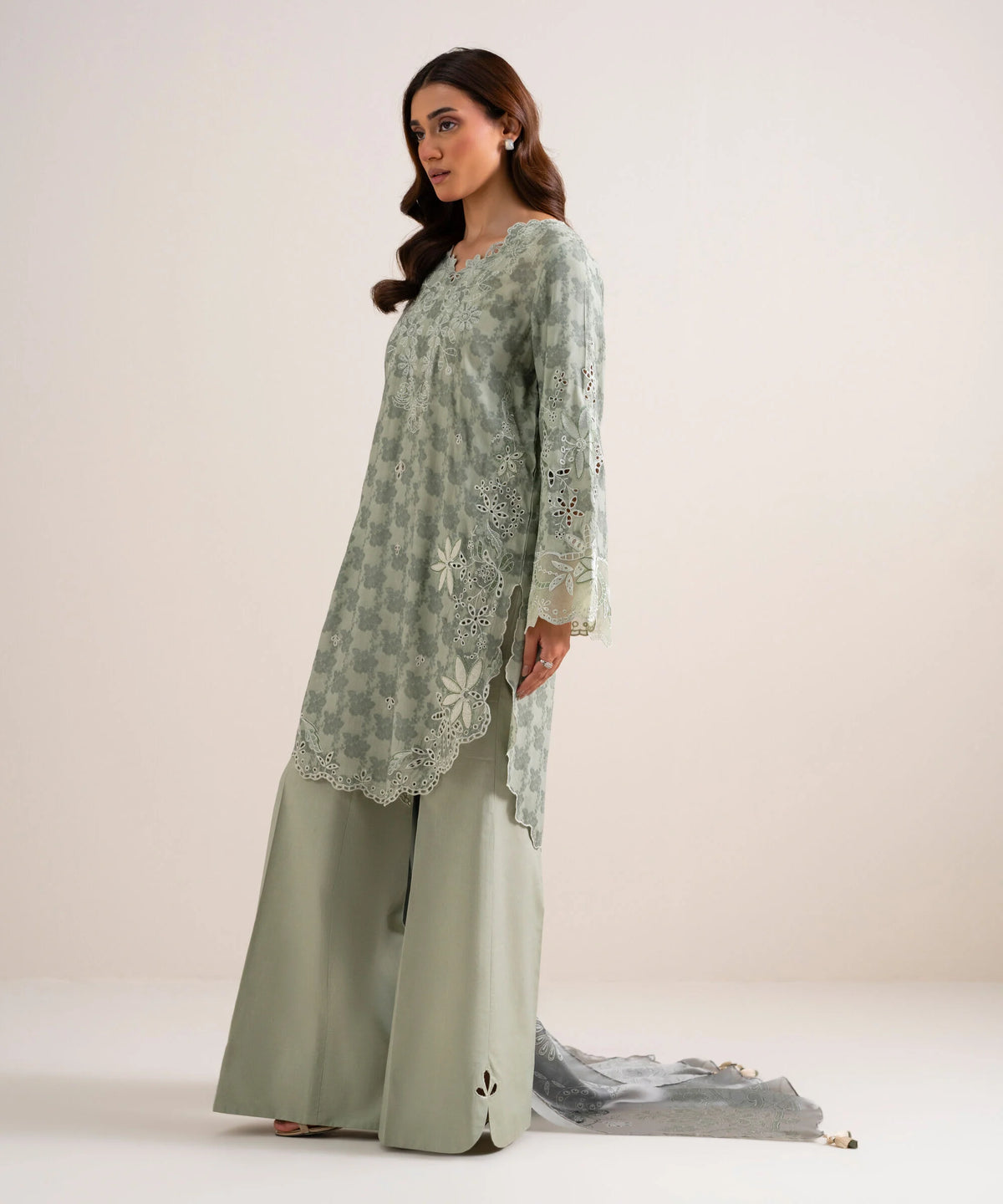 3 Piece - Embroidered Jacquard Suit
