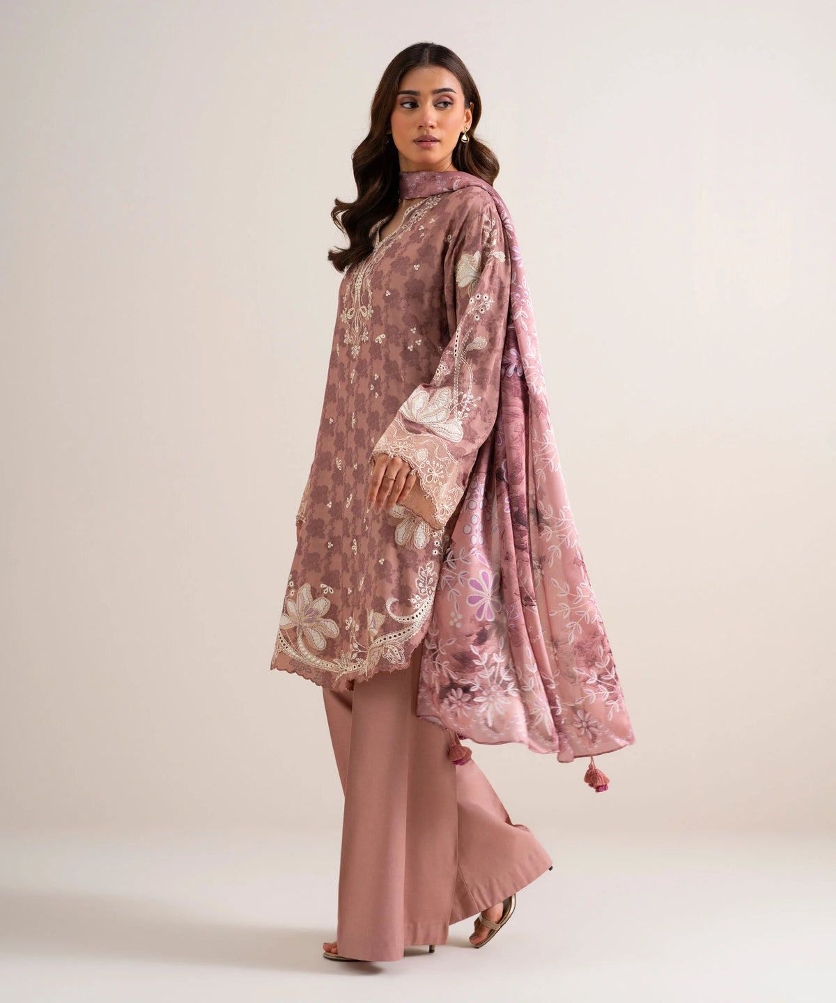 3 Piece - Embroidered Jacquard Suit