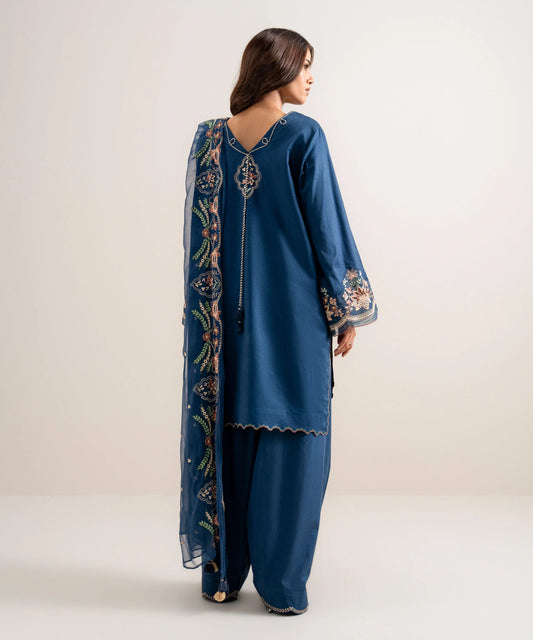 3 Piece - Embroidered Cotton Viscose Suit