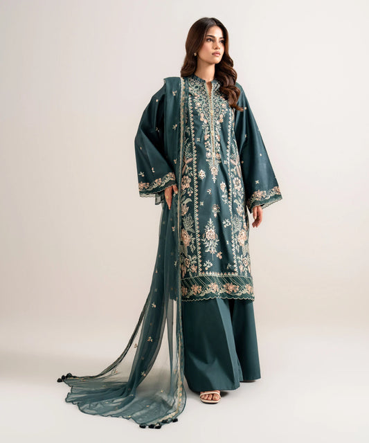 3 Piece - Embroidered Cotton Viscose Suit