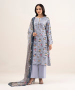 3 Piece - Embroidered Satin Suit