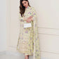 3 Piece - Embroidered Cotton Satin Suit