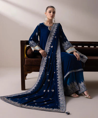 Embroidered Velvet Dupatta