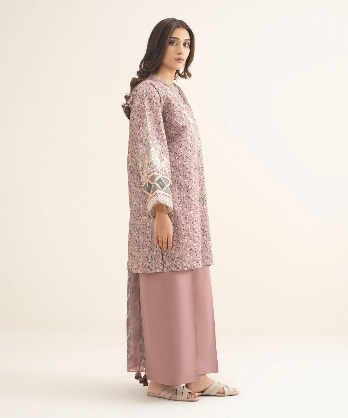 3 Piece - Embroidered Cotton Suit