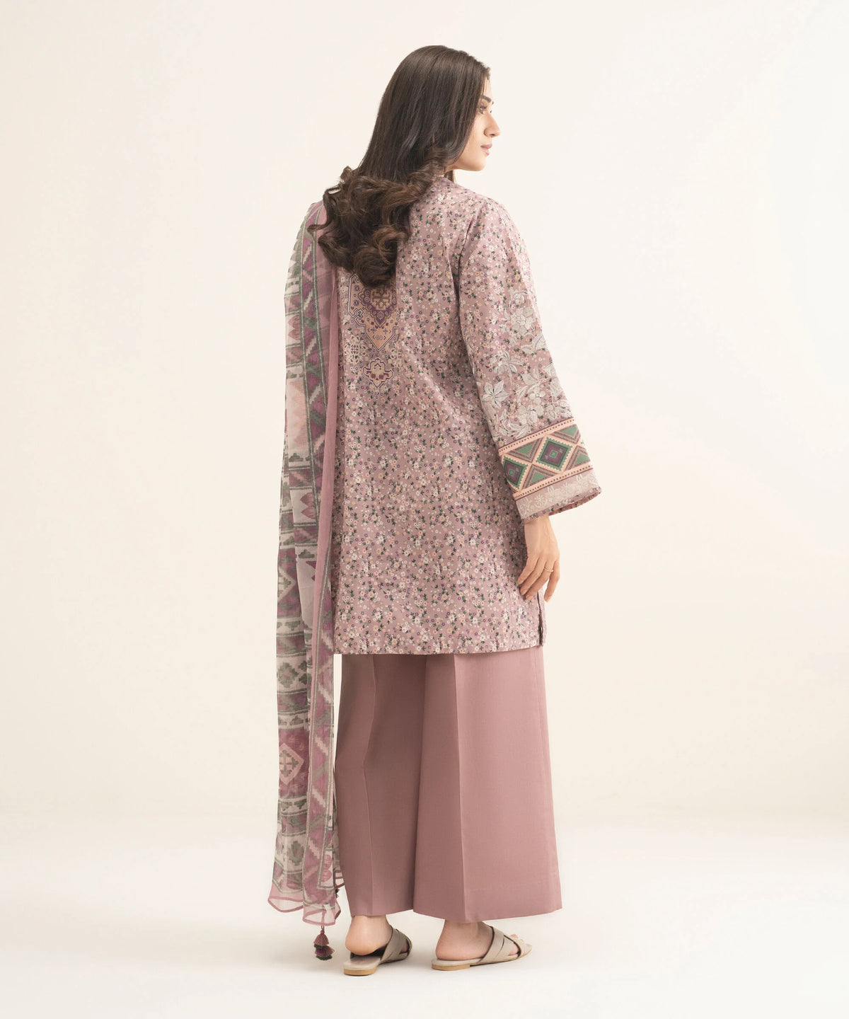 3 Piece - Embroidered Cotton Suit