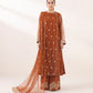 3 Piece - Embroidered Net Suit