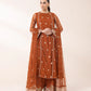 3 Piece - Embroidered Net Suit