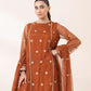 3 Piece - Embroidered Net Suit