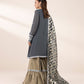 3 Piece - Embroidered Chiffon Suit