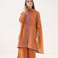 3 Piece - Embroidered Raw Silk Suit