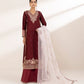 3 Piece - Embroidered Cotton Net Suit