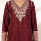 3 Piece - Embroidered Cotton Net Suit