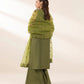 3 Piece - Embroidered Raw Silk Suit