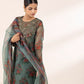 3 Piece - Embroidered Organza Suit