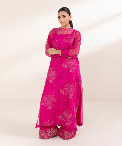 2 Piece - Embroidered Organza Suit