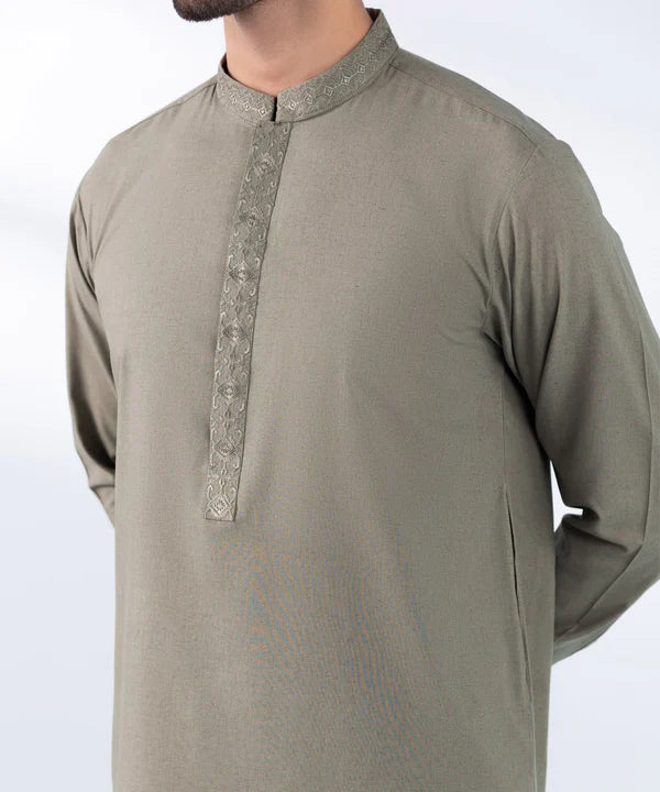 Embroidered Wash & Wear Suit