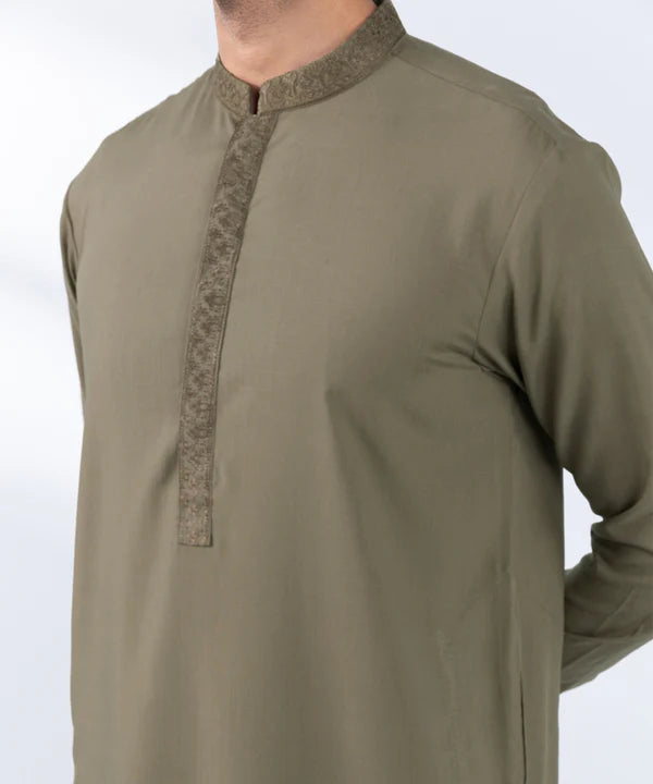 Embroidered Wash & Wear Suit