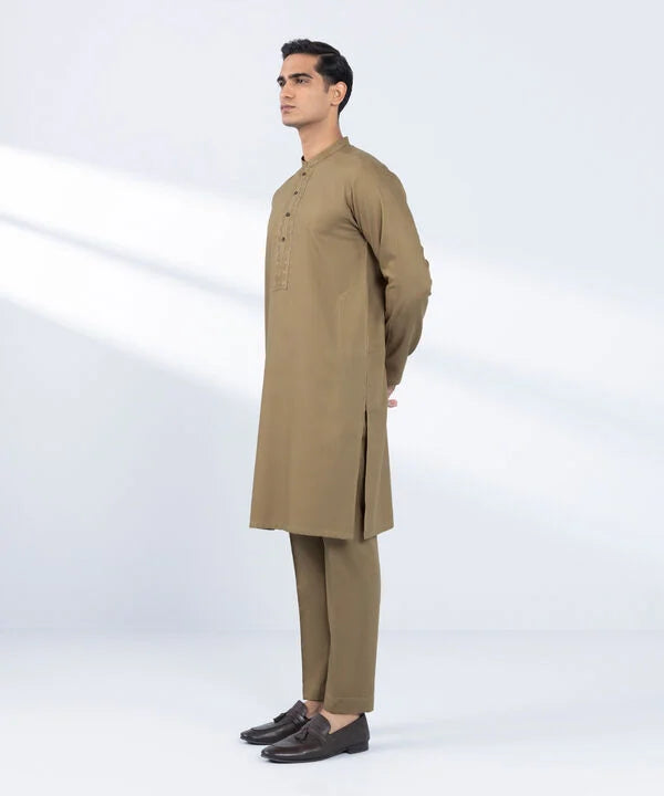 Embroidered Dobby Suit - Slim Fit