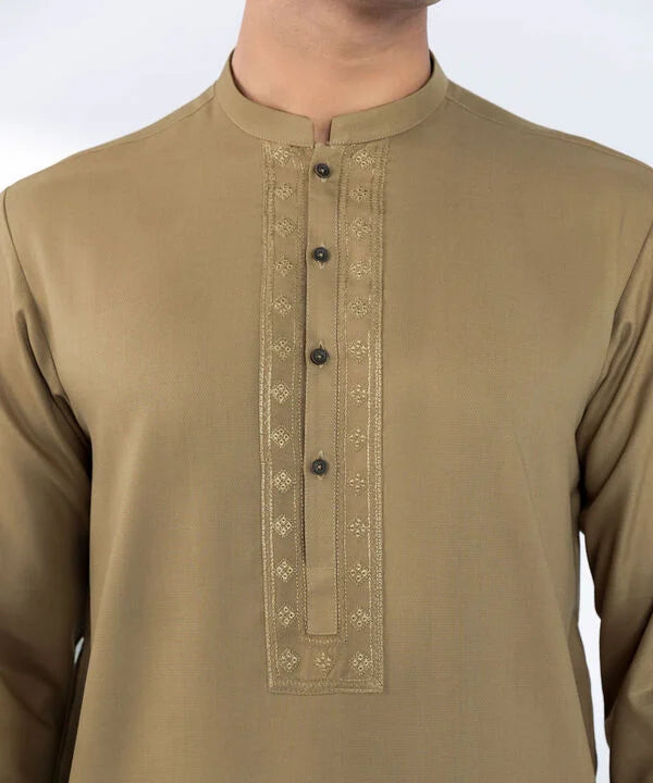 Embroidered Dobby Suit - Slim Fit