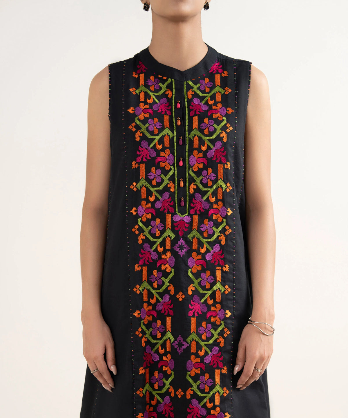 3 Piece - Embroidered Cotton Viscose Suit
