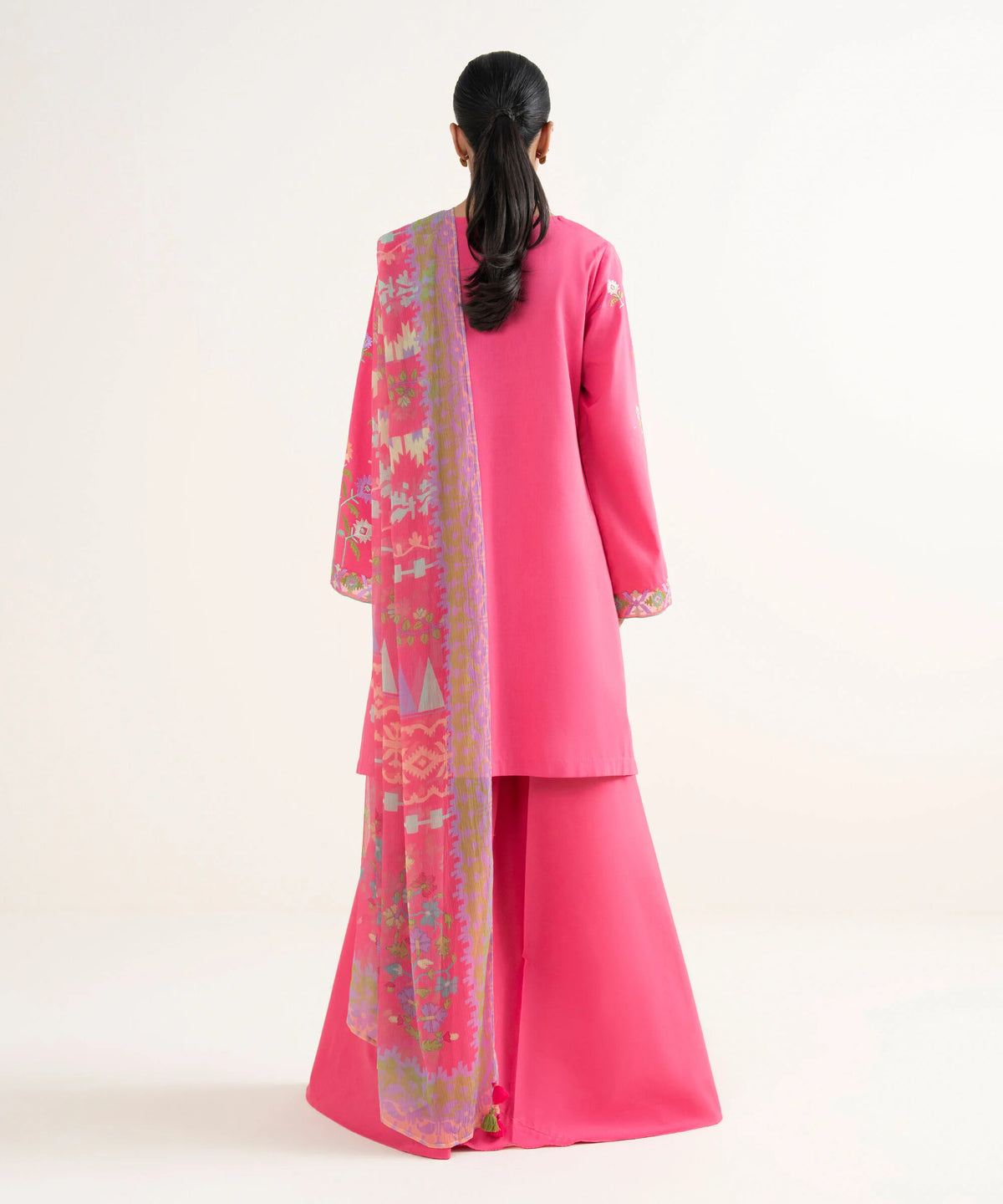 3 Piece - Embroidered Cotton Viscose Suit