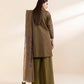 3 Piece - Embroidered Cotton Jacquard Suit