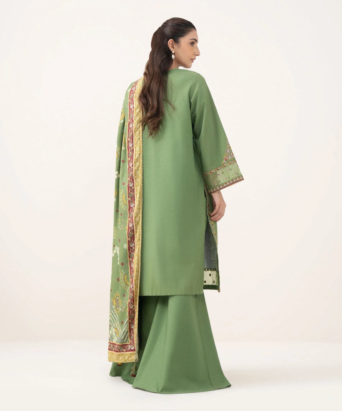 3 Piece - Embroidered Light Khaddar Suit