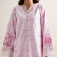Women's Unstitched Lawn Embroidered Pink 3 Piece Suit
